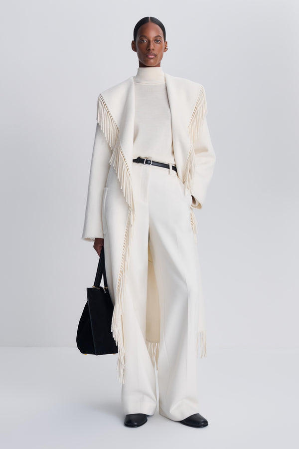 Carrie Fringe Coat Frost