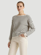 Organic Cotton Knit Stripe Long Sleeve Boatneck - JACKET - Majestic Filatures North America