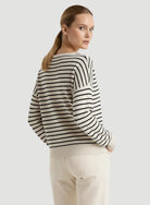 Organic Cotton Knit Stripe Long Sleeve Boatneck - JACKET - Majestic Filatures North America