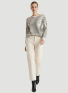 Organic Cotton Knit Stripe Long Sleeve Boatneck - JACKET - Majestic Filatures North America