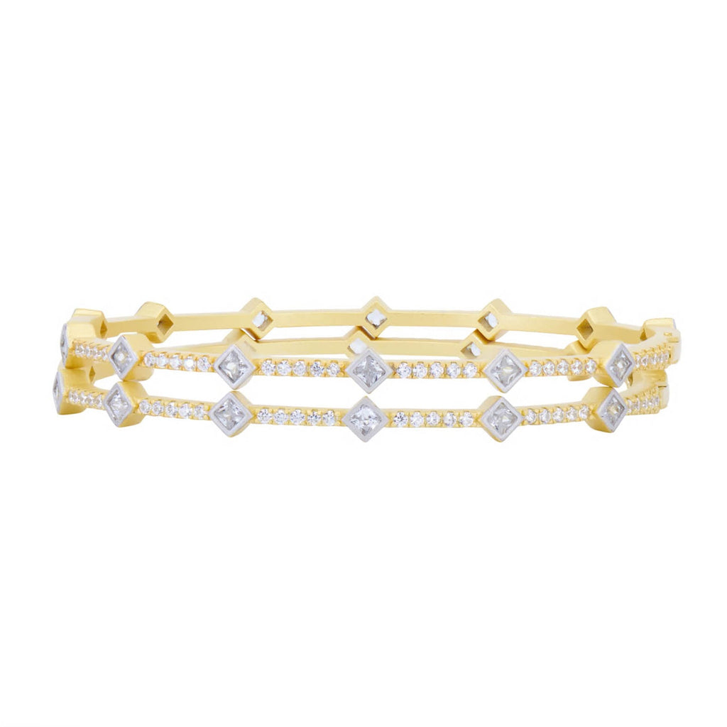 Signature Geometric Twin Hinge Bangle - FREIDA ROTHMAN