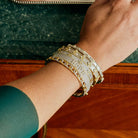 Signature Brooklyn in Bloom Clover Hinge Pavé Bangle - FREIDA ROTHMAN