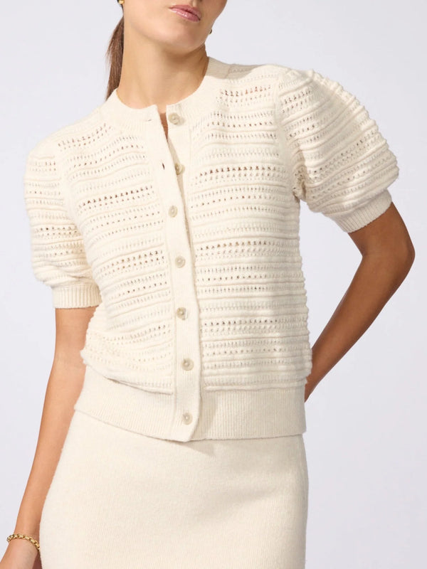 Havana Multi Stitch Cardigan Oatmeal