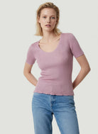 Rib Knit Pullover Elbow Sleeve Scoop Neck - SCOOPNECK ELBOW - Majestic Filatures North America