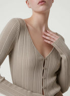 Stretch Organic Cotton Metallic Long Sleeve Cardigan - CARDIGAN - Majestic Filatures North America