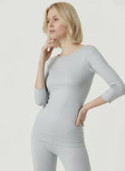 Soft Touch Metallic 3/4 Sleeve Merrow Edge Boatneck T-Shirt - BOATNECK 3/4 SLV - Majestic Filatures North America