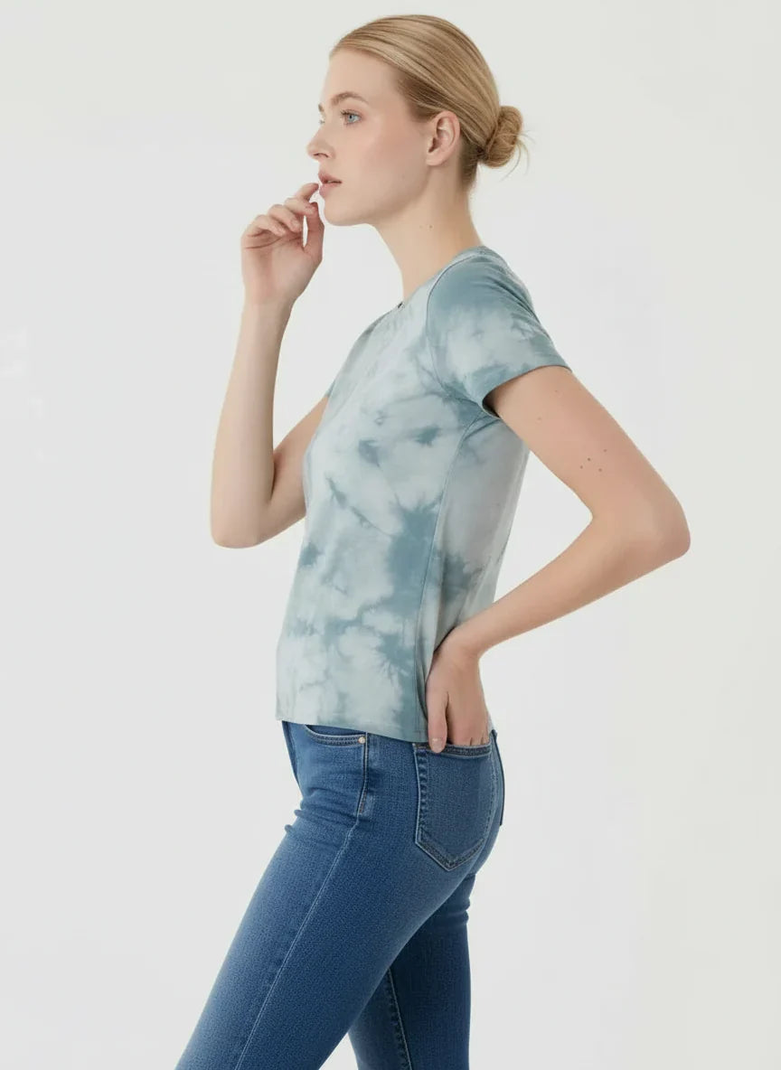 Deluxe Cotton Watercolor Novelty Semi Relaxed Crewneck T-Shirt - CREW S/S - Majestic Filatures North America