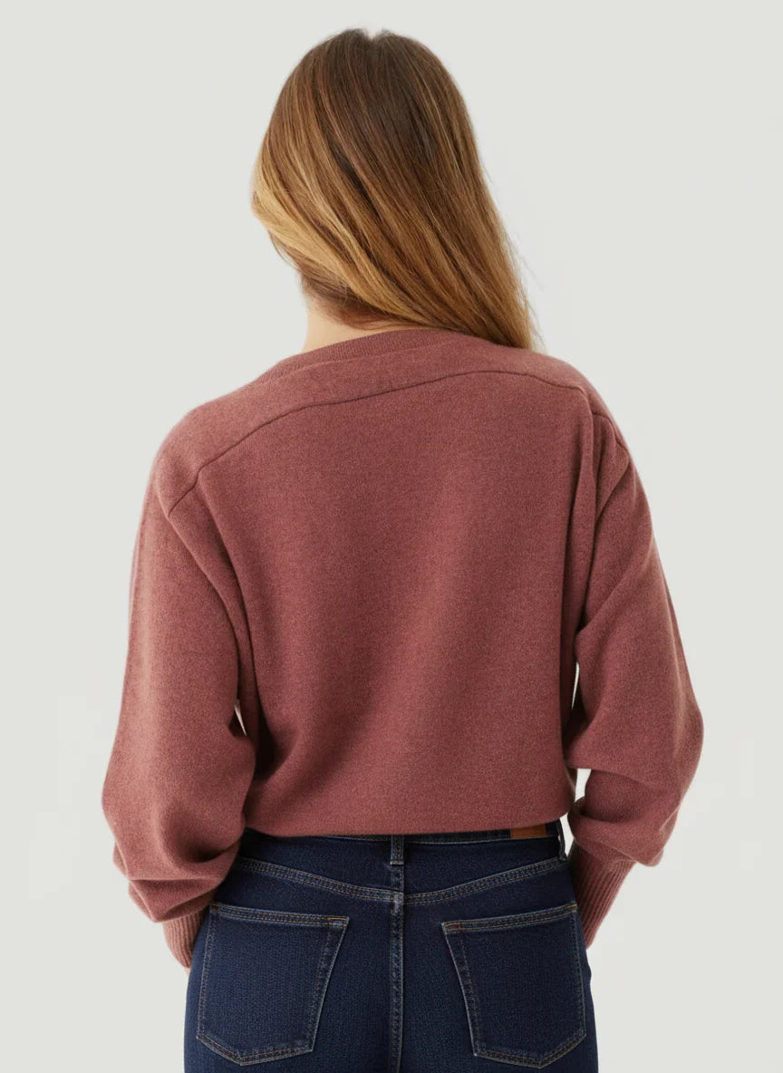 Cashmere Long Sleeve Pullover V-Neck - CARDIGAN - Majestic Filatures North America