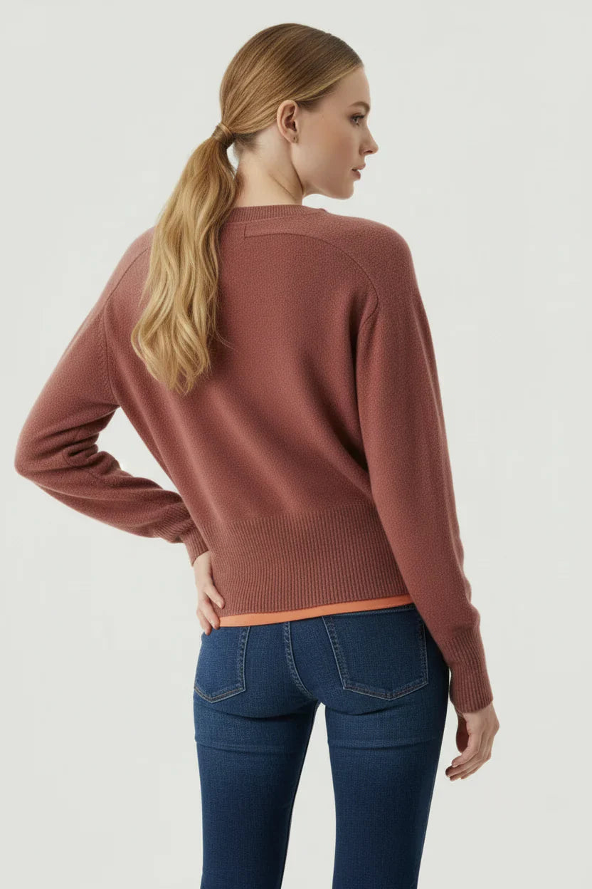 Cashmere Long Sleeve Pullover Crewneck - CREWNECK L/S - Majestic Filatures North America