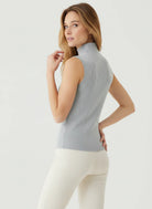 Merino Micro Rib Knit Sleeveless Mock Neck - MOCK NECK ELBOW SLEEVE - Majestic Filatures North America