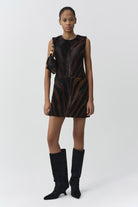 Sonoma S/L Mini Dress Zebra