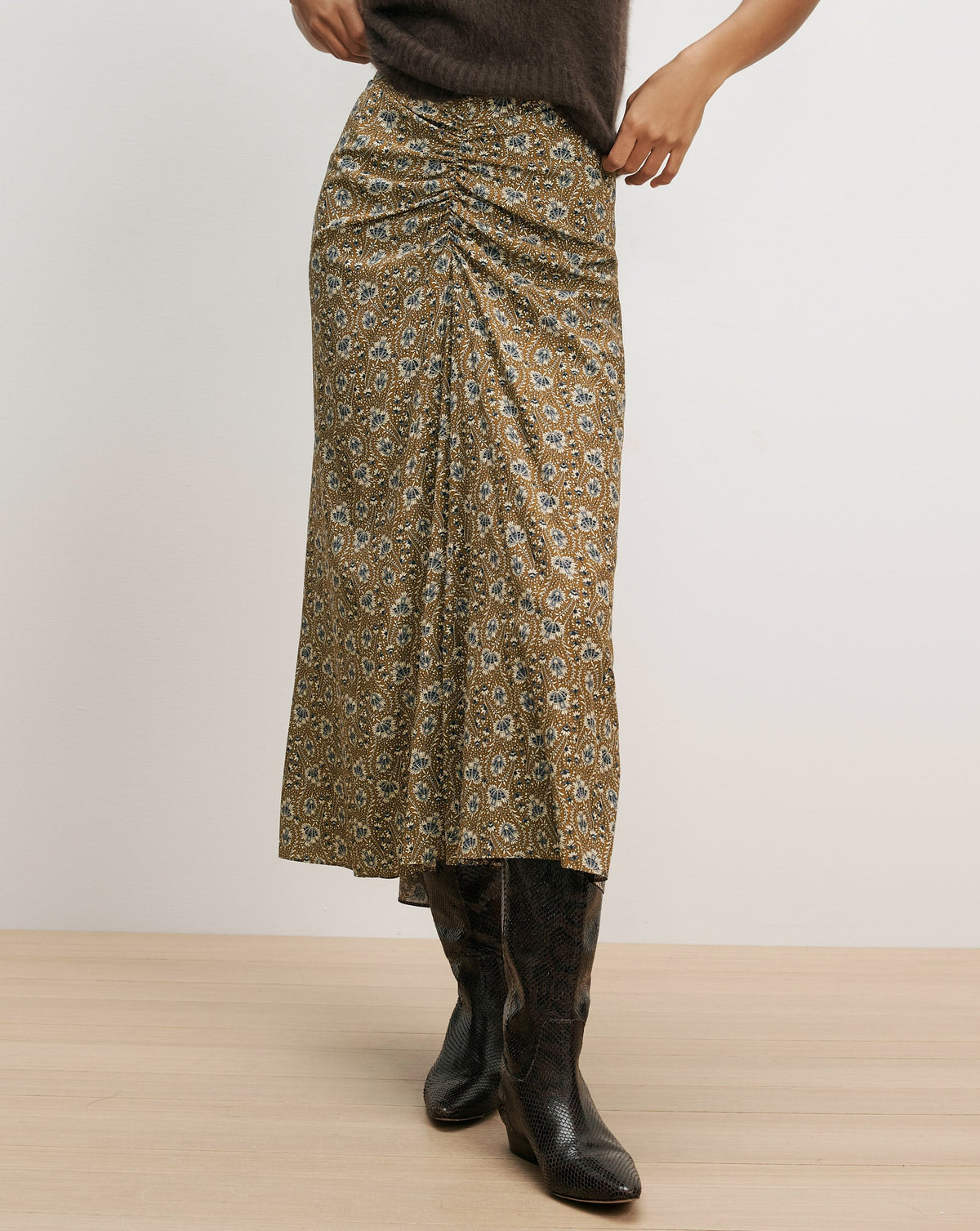 Veronica Beard Limani Floral Midi Skirt