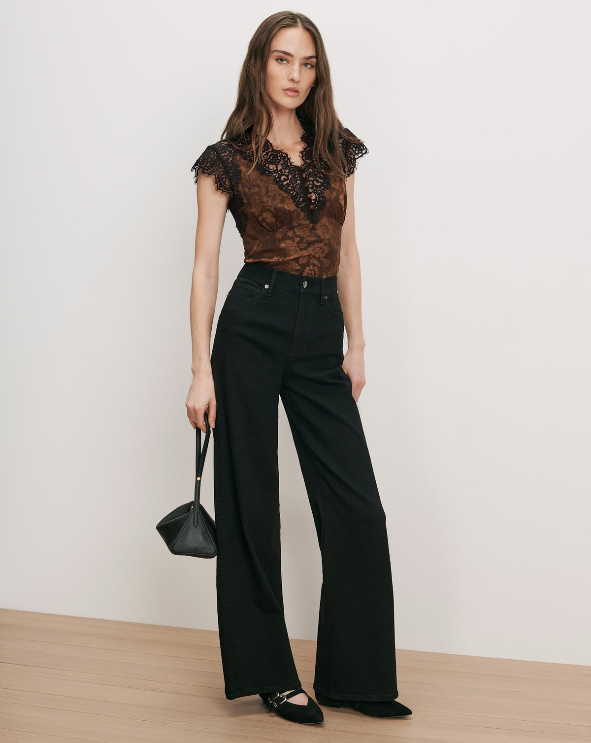 Veronica Beard Pascaline Lace-Trimmed Top