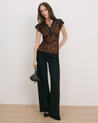 Veronica Beard Pascaline Lace-Trimmed Top