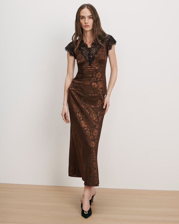 Veronica Beard Pascaline Lace-Trimmed Top