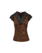 Veronica Beard Pascaline Lace-Trimmed Top