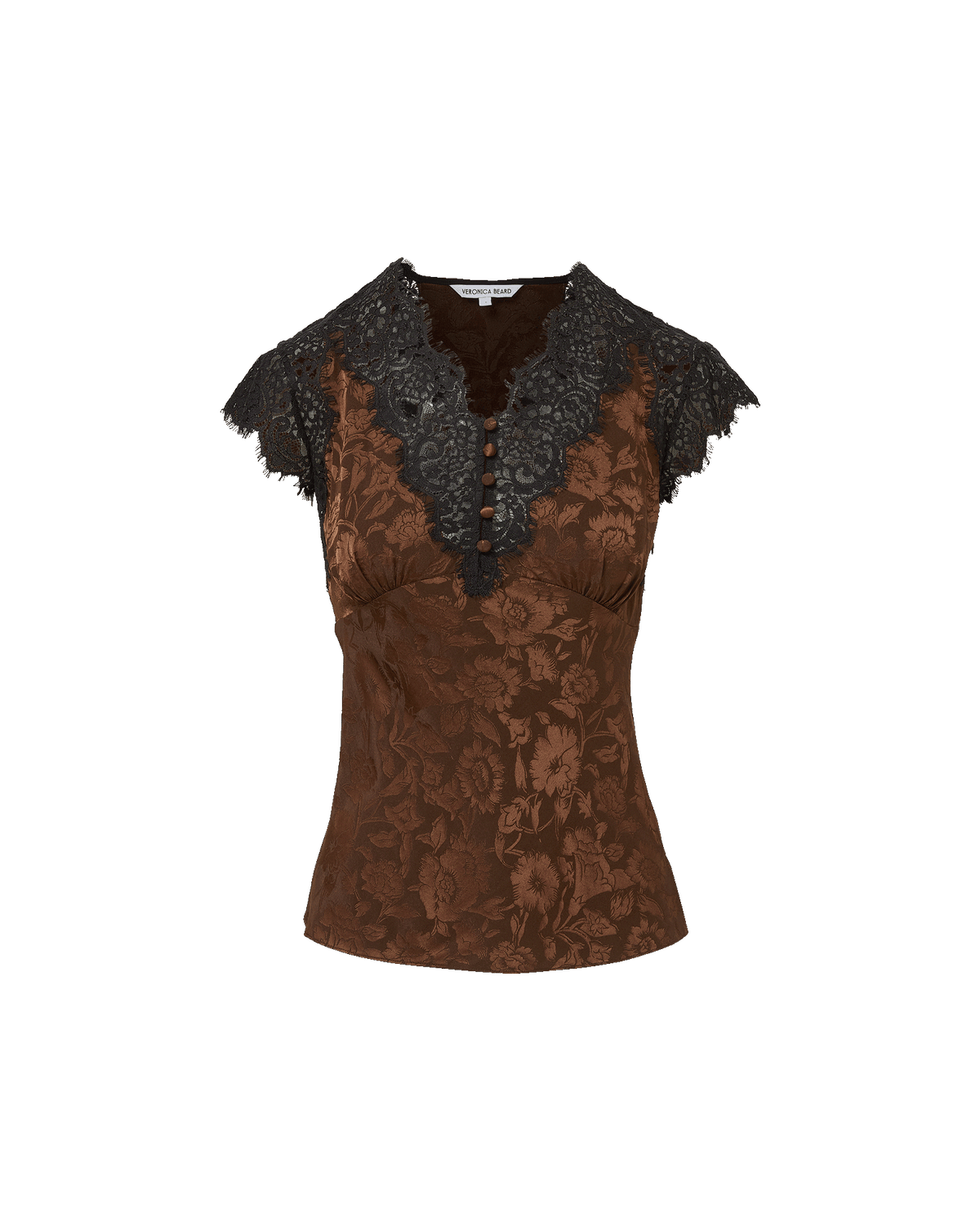Veronica Beard Pascaline Lace-Trimmed Top