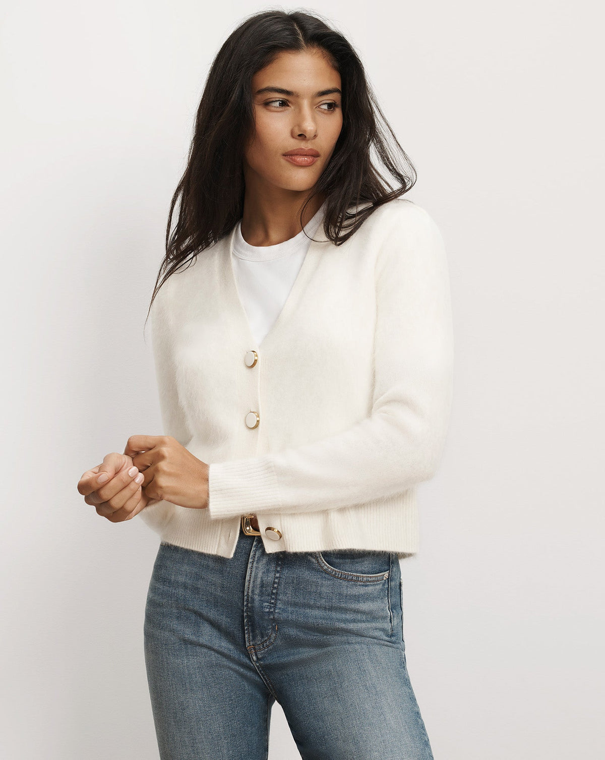 Veronica Beard Solene Brushed Cashmere Cardigan