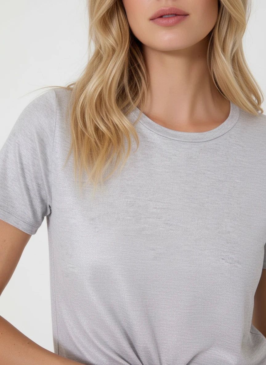 Soft Touch Metallic Short Sleeve Crewneck T-Shirt - CREWNECK S/S - Majestic Filatures North America