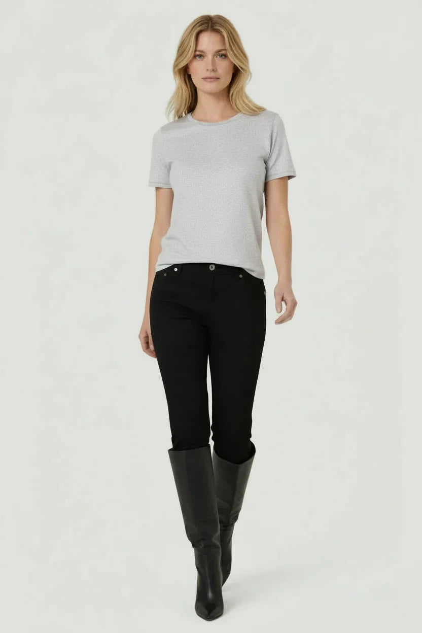 Soft Touch Metallic Short Sleeve Crewneck T-Shirt - CREWNECK S/S - Majestic Filatures North America