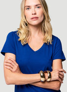 Cotton 'Silk Touch' Short Sleeve Semi-Relaxed V-Neck T-Shirt - V NECK S/S - Majestic Filatures North America