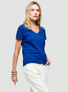 Cotton 'Silk Touch' Short Sleeve Semi-Relaxed V-Neck T-Shirt - V NECK S/S - Majestic Filatures North America