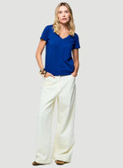 Cotton 'Silk Touch' Short Sleeve Semi-Relaxed V-Neck T-Shirt - V NECK S/S - Majestic Filatures North America