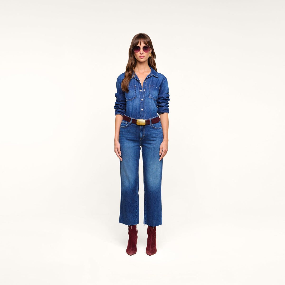 L'Agence Wanda Cropped Wide-Leg Jean