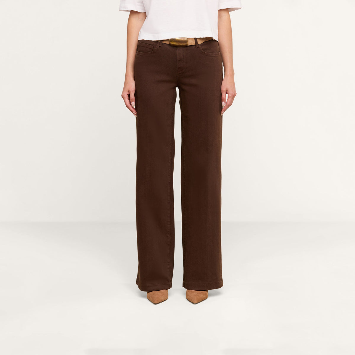 Joanne L/R Wide Leg Jean Brown