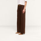 Joanne L/R Wide Leg Jean Brown