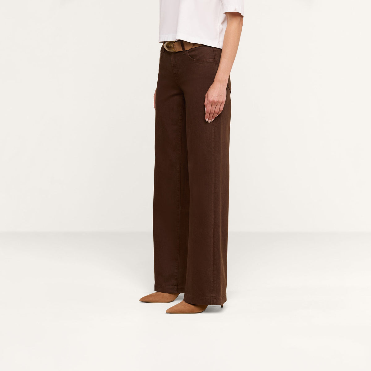 Joanne L/R Wide Leg Jean Brown