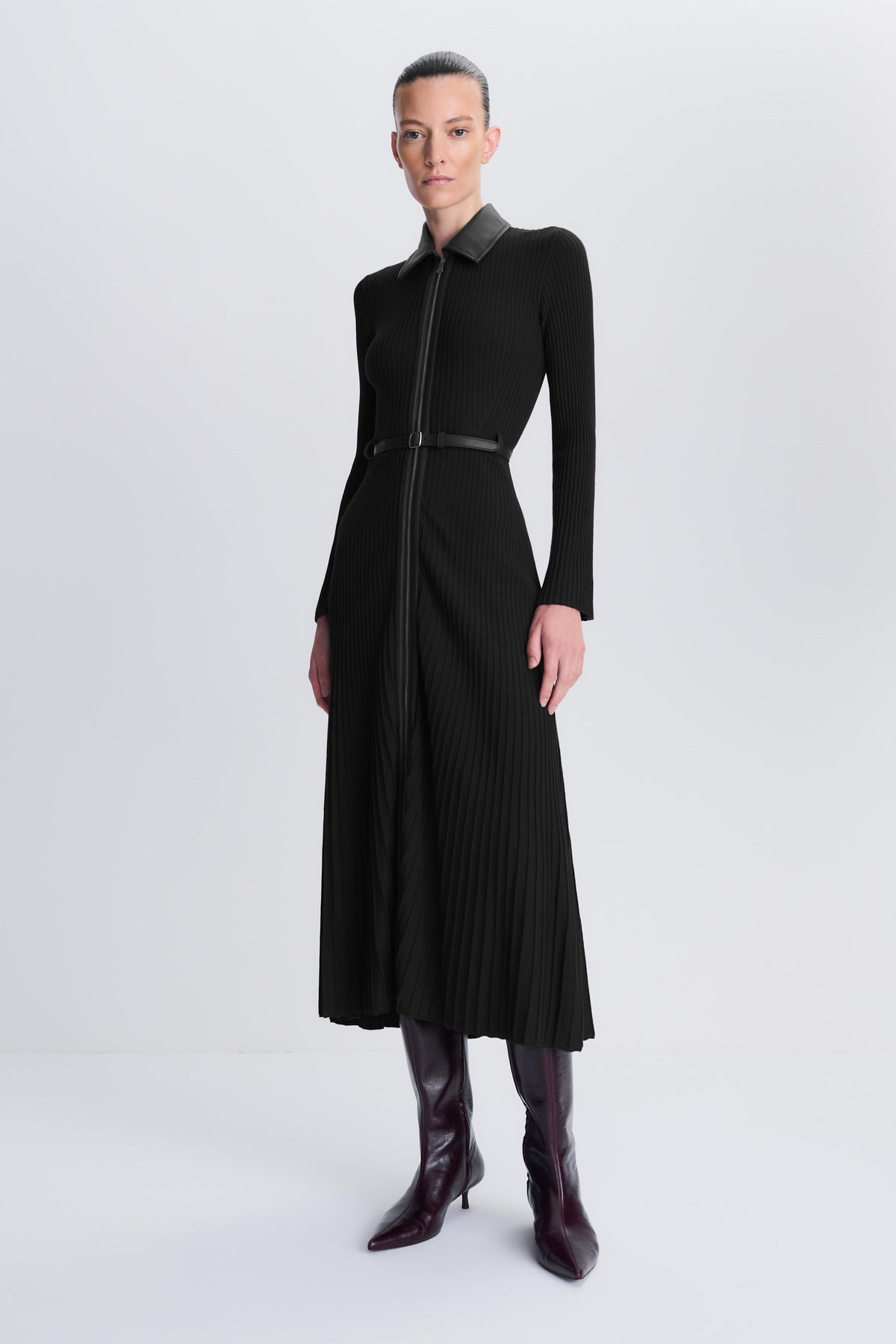 Ismelle Collared Midi Dress Black
