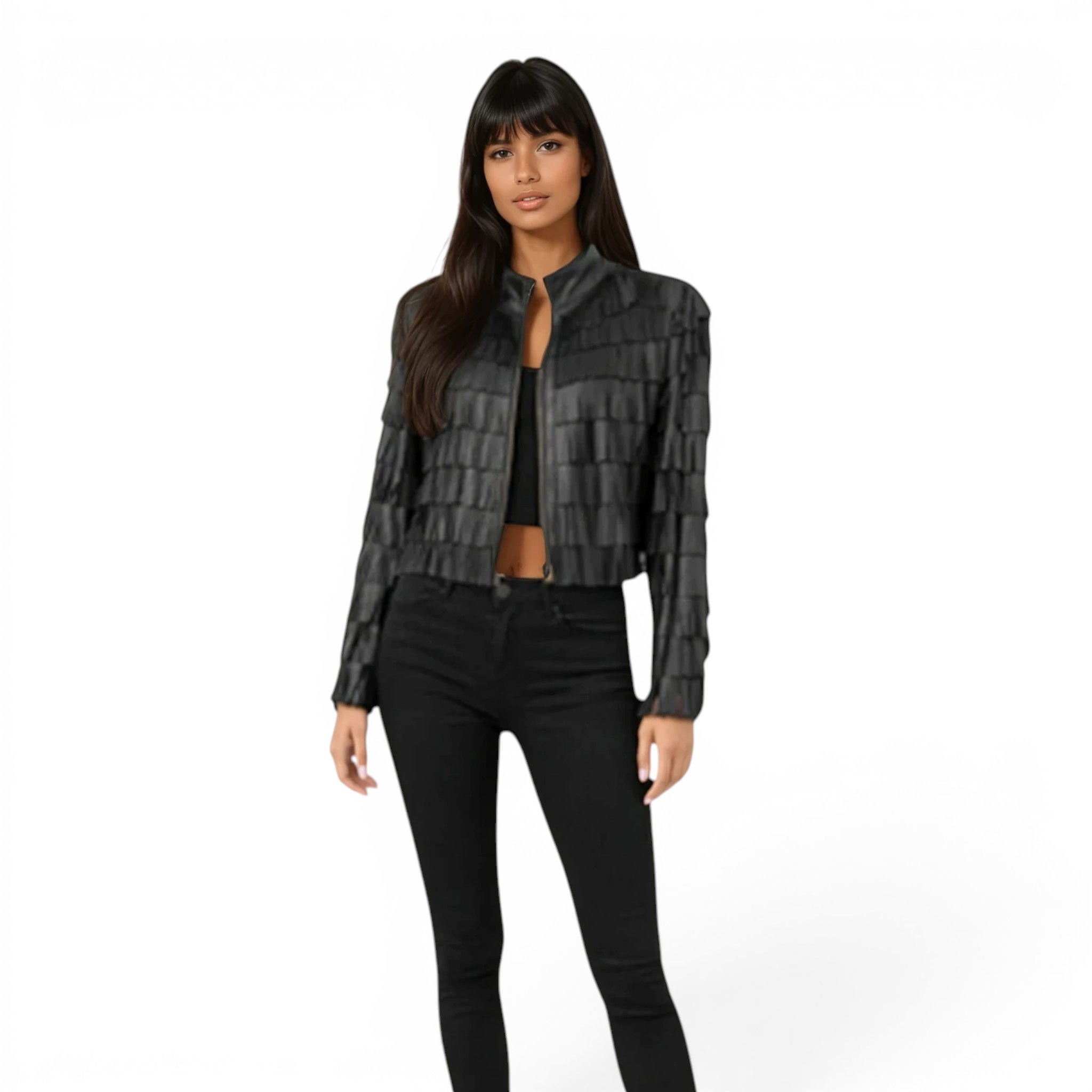 Lamb Leather Fringe Jacket – Frances Kahn