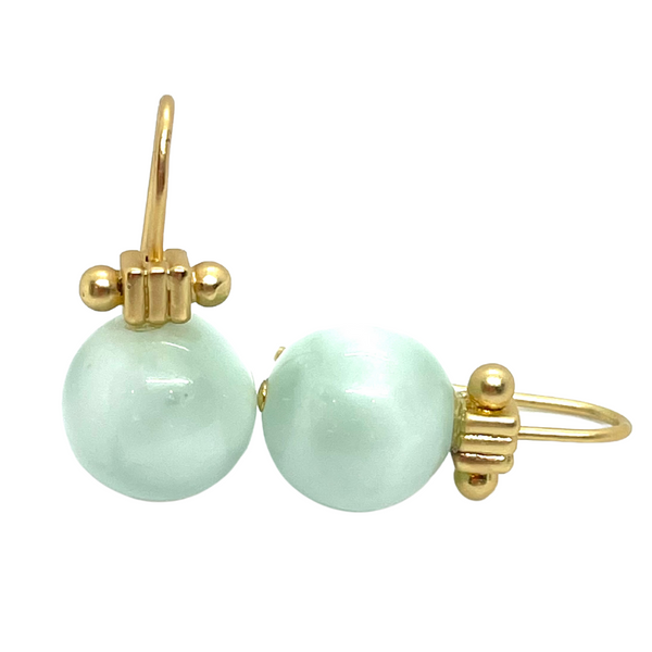 Angelite Matte Gold Column Top Earring