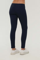The Best Travel Pants. Back Profile of the Luisa Skinny Jean Pant in Navy.