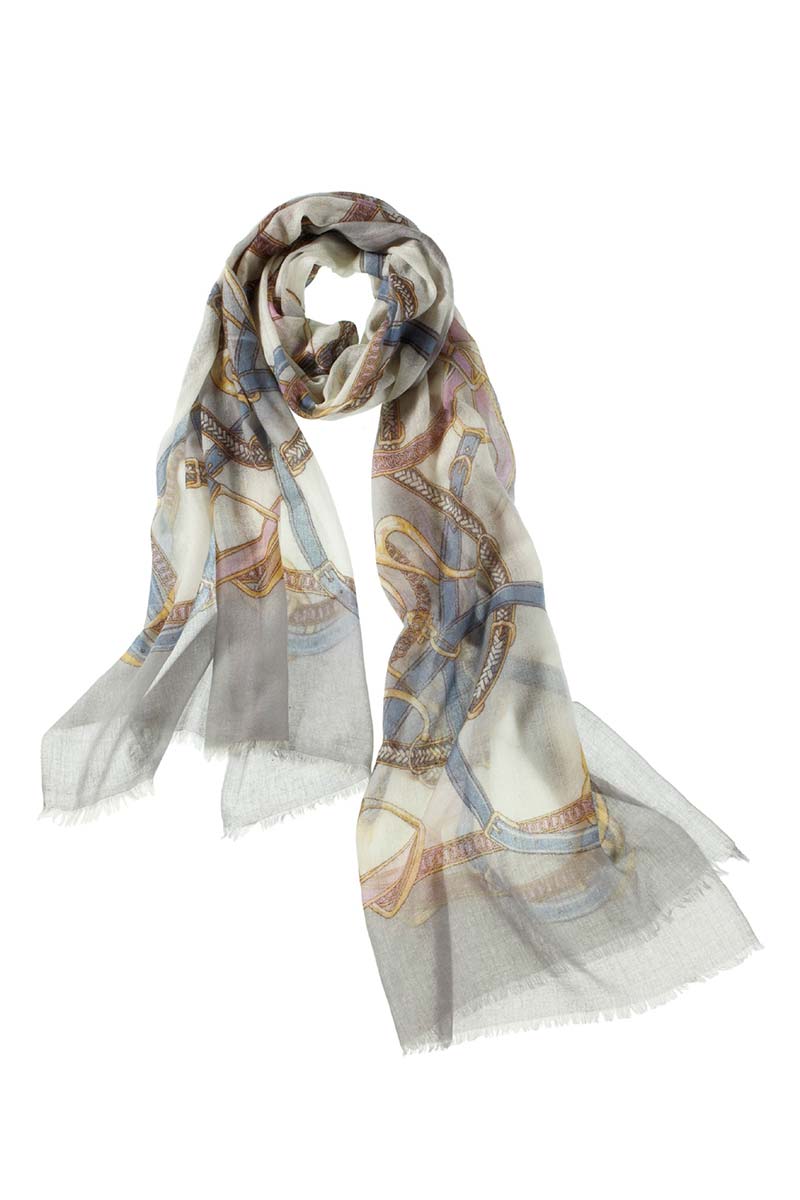 Louis Vuitton Monogram Classic Shawl Pearl Grey Silk