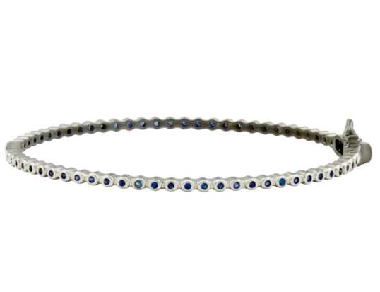 SilverBlue Signature Bezel Pavé Hinge Bangle Signature BRACELET