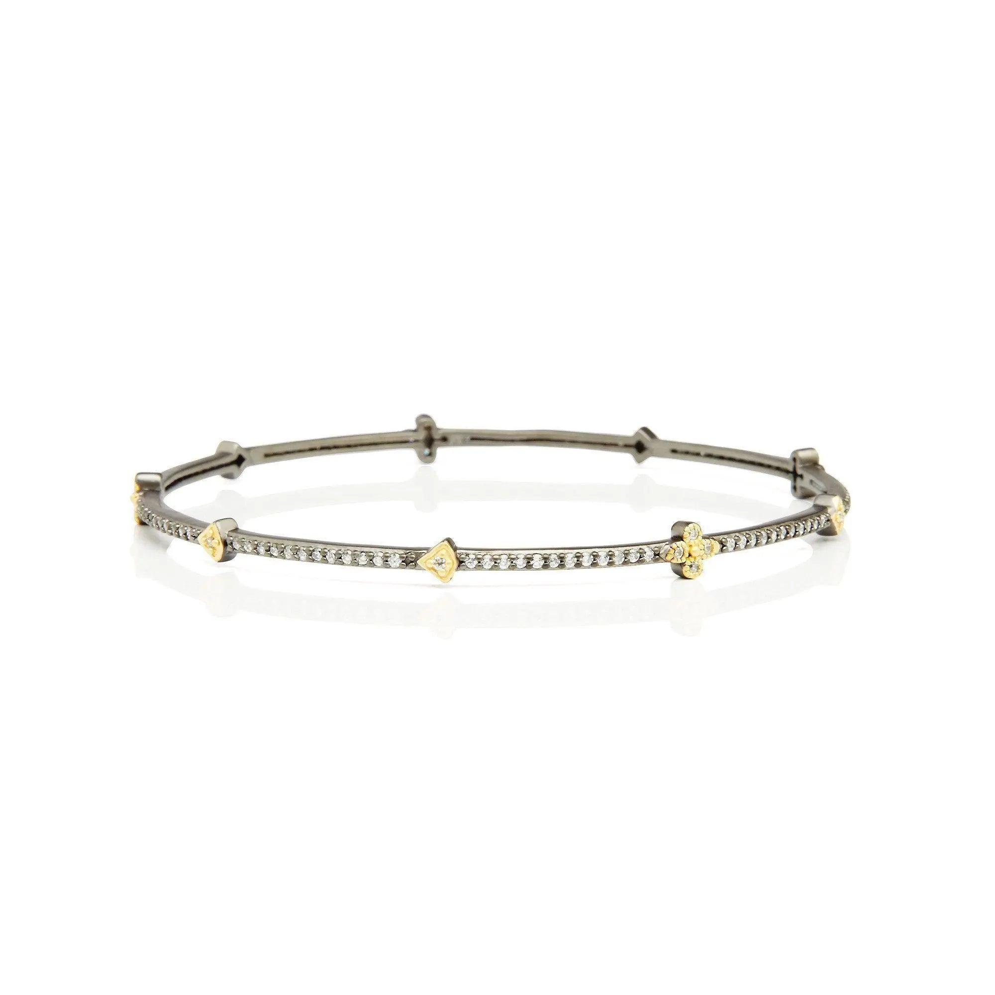 Signature Clover Station Bangle - FREIDA ROTHMAN