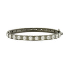 SilverBlackReverse Studded Eternity Hinge Bangle Signature BRACELET