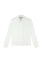 The Best Travel Jacket. Flat Lay of a Bailey Camo Mesh Jacket in White.