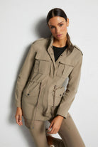 Khaki || Courtney Lightweight Utility Jacket