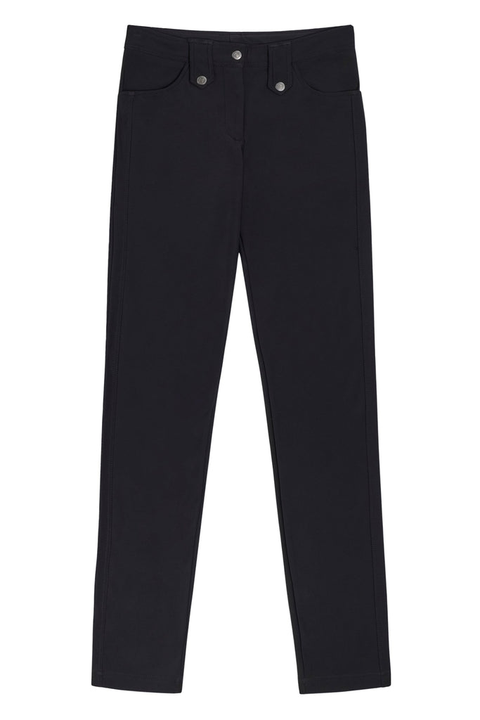 The Best Travel Pants. Flat Lay of the Skyler Cozy Fleece-Lined Travel Pant in Black