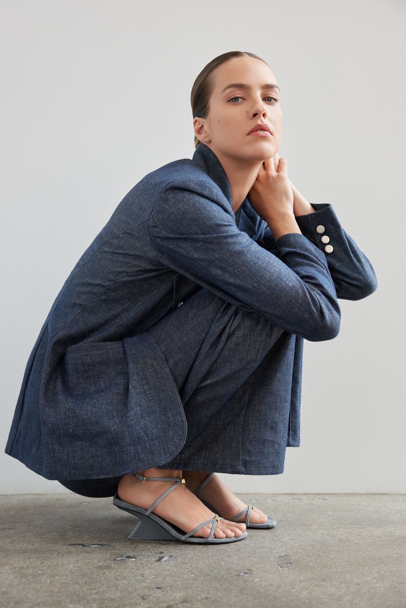 【BAON】Menbo Pintuck Denim Wide Pants BAON】Menbo Pintuck Denim Wide Pants (BAON/デニム・ジーパン