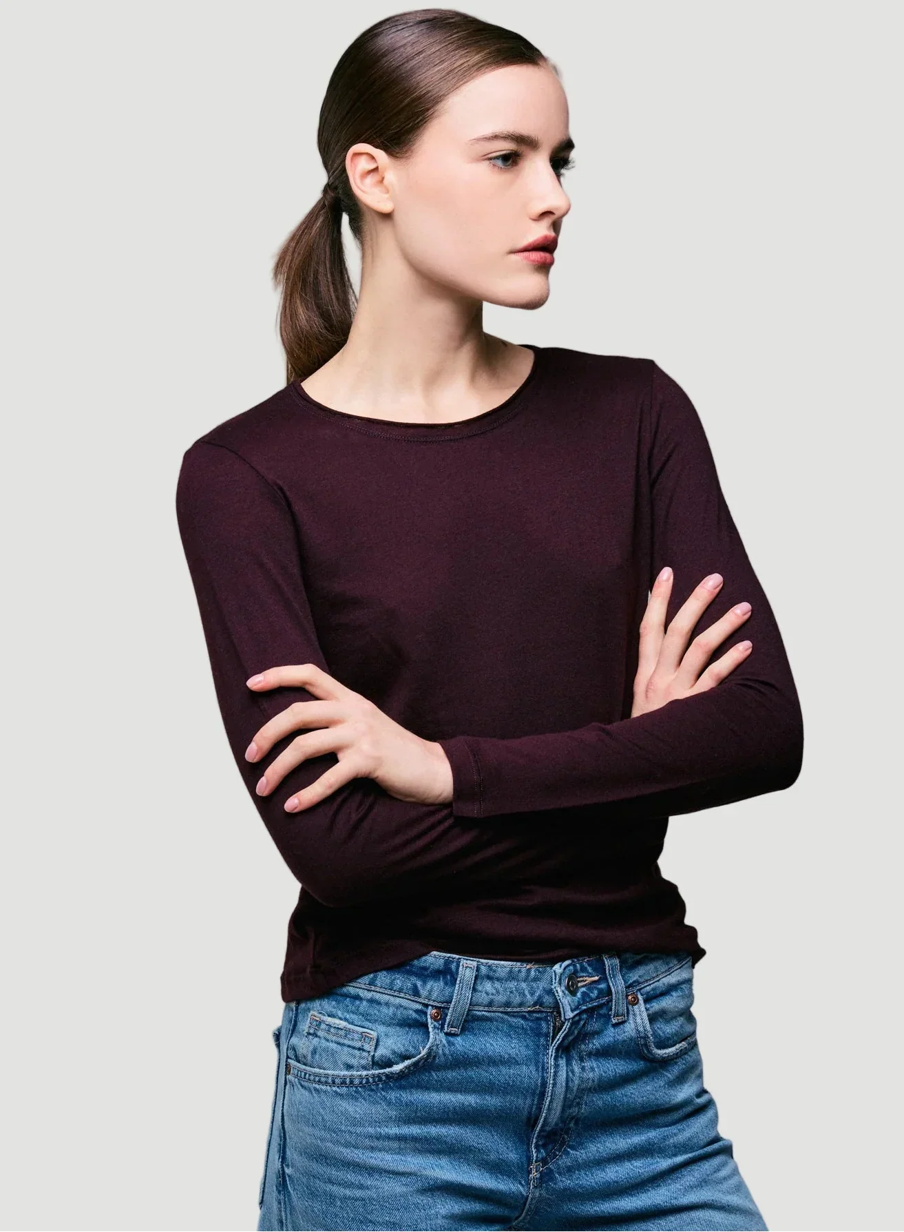 Soft Touch Long Sleeve Crewneck T-Shirt - CREW L/S - Majestic Filatures North America