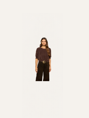 L'AGENCE Guinevere Cropped Pullover Dark Java