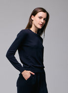 Stretch Organic Cotton Knit Long Sleeve Crewneck - CREW L/S - Majestic Filatures North America