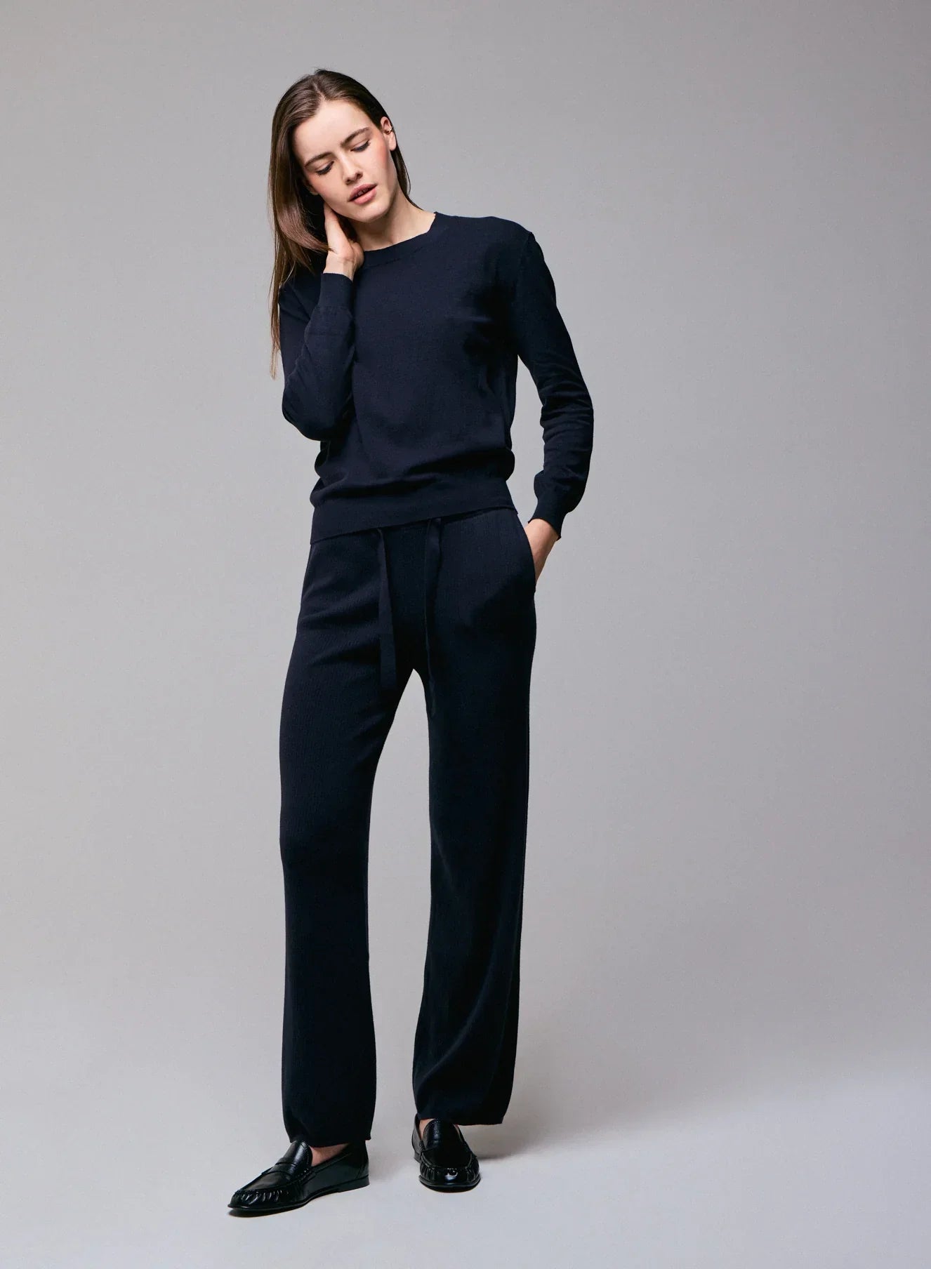 Stretch Organic Cotton Knit Long Sleeve Crewneck - CREW L/S - Majestic Filatures North America