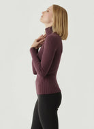 Stretch Organic Cotton Metallic Long Sleeve Mock Neck - MOCK NECK L/S - Majestic Filatures North America