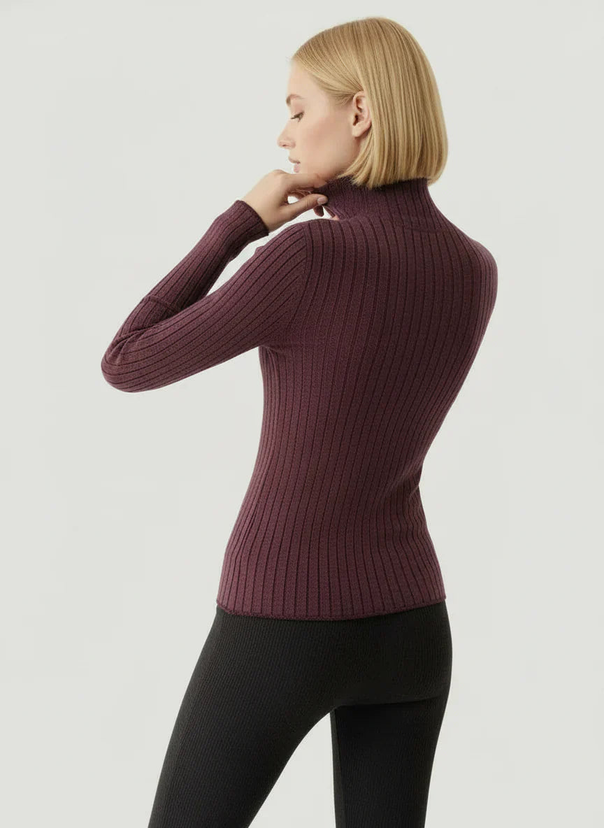 Stretch Organic Cotton Metallic Long Sleeve Mock Neck - MOCK NECK L/S - Majestic Filatures North America