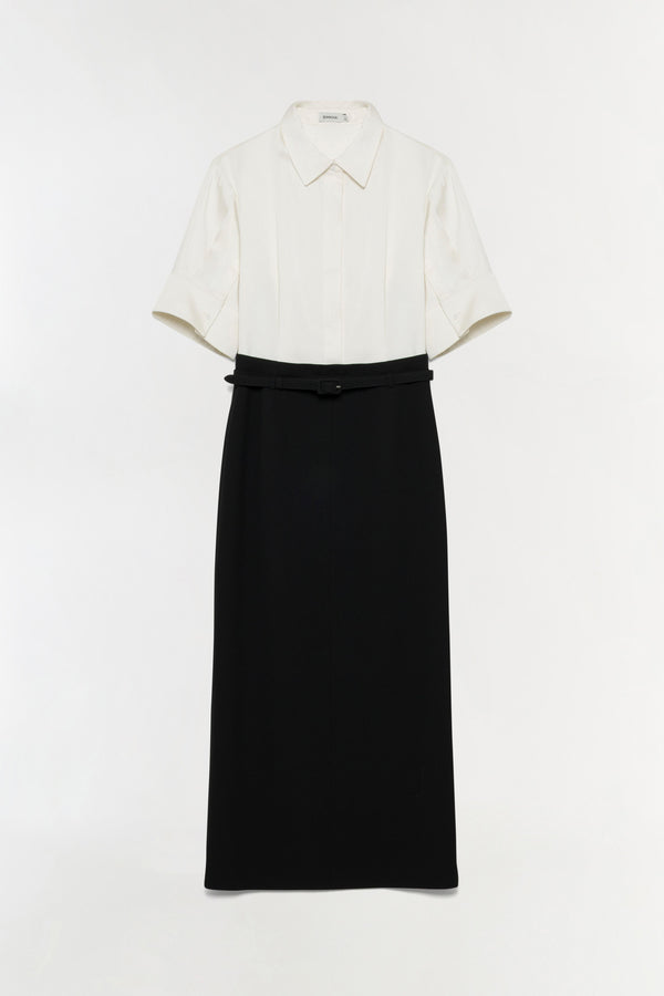 Alvera S/S Shirt Midi Dress Ivory
